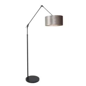 Image of Prestige Chic Floor Lamp with Shade Matte Black, Zinc Taupe