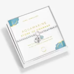 Image of Spirit Stones Aquamarine Silver 17.5cm Stretch Bracelet 6353