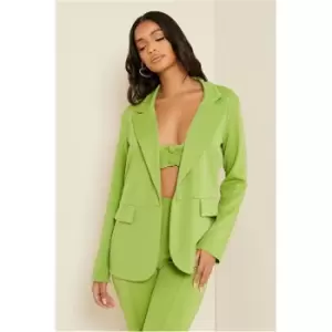 Image of I Saw It First Olive Green Overiszed Single Breasted Blazer With Pockets - Green
