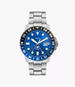 Image of Fossil Men Fossil Blue GMT Stainless Steel Watch