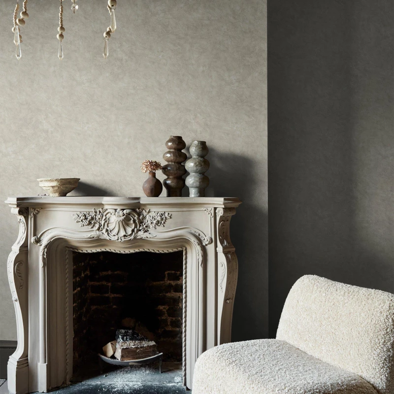 Image of Abigail Ahern Urbanite Tadelakt Greige Wallpaper