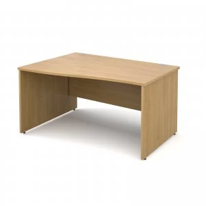 Image of Maestro 25 PL Left Hand Wave Desk 1400mm - OAK Panel Leg Design