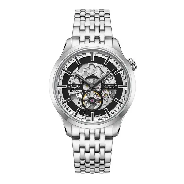Image of Rotary GB02945/87 Greenwich Automatic Skeleton Bracelet Watch - W13200