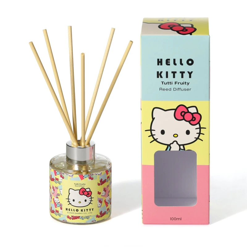 Image of Hello Kitty Tutti Fruity Reed Diffuser -100Ml Fragrance Oil With Reeds, Sweet Fruity Scent, Home Fragrance For Everyday Use