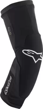 Image of Alpinestars Paragon Plus Knee Protectors, black-white Size M black-white, Size M