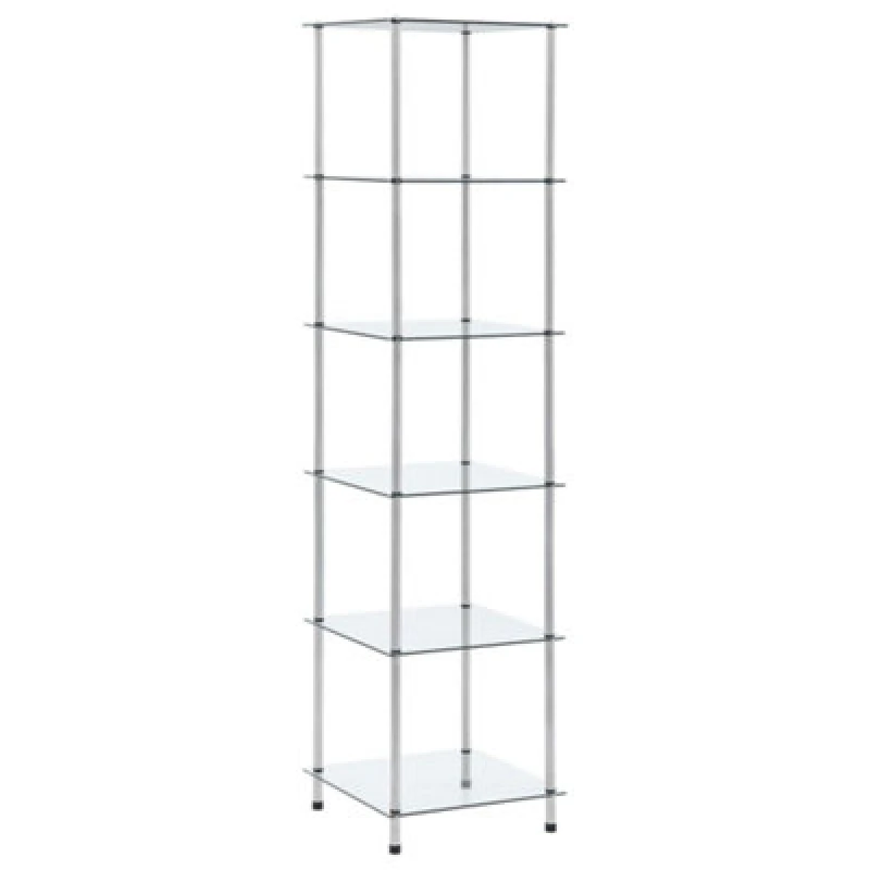 Image of VIDAXL 6-Tier Shelf Transparent 40x40x160cm Tempered Glass vidaXL 8718475798682