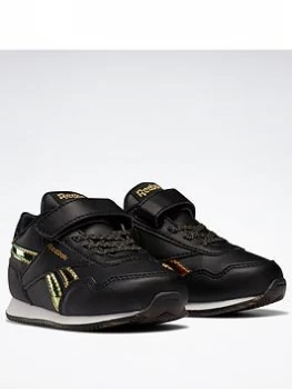 Image of Reebok Royal Classic Jogger 3 Shoes, Black/Gold, Size 7.5