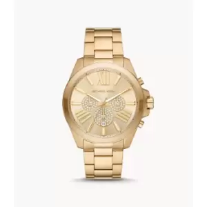 Image of Michael Kors Mens Wren Chronograph Gold-Tone Stainless Steel Watch - Gold