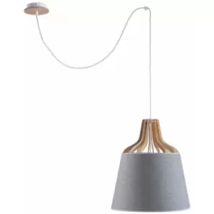 Image of Keter Ivone Dome Pendant Ceiling Light Grey, 38cm, 1x E27, 200cm Wire