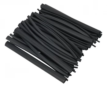 Image of SEALEY HSTAL72B Heat Shrink Tubing Assortment 72pc Black Adhesive Lined 200mm