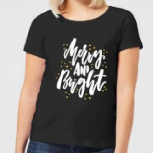 Image of Merry and Bright Womens T-Shirt - Black - 4XL - Black