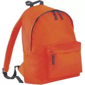 Image of Bagbase Junior Fashion Backpack / Rucksack (14 Litres) (One Size) (Orange/Graphite Grey) - Orange/Graphite Grey