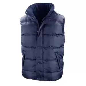 Image of Result Mens Core Nova Lux Padded Fleece Lined Bodywarmer Jacket (L) (Navy Blue)