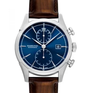 Image of American Classic Spirit of Liberty Auto Chrono Automatic Blue Dial Stainless Steel Mens Watch