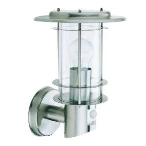 Image of 1 Light Outdoor Wall Light Stainless Steel with Motion Sensor IP44, E27