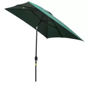 Image of Outsunny 3x2M Patio Umbrella Canopy Tilt Crank Sun Shade Garden Green