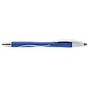 Image of BIC Atlantis Exact Retractable Ballpoint Pen Grip Fine 0.3mm Blue Pack of 12