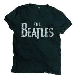 Image of The Beatles - Drop T Logo Vintage Unisex Medium T-Shirt - Black