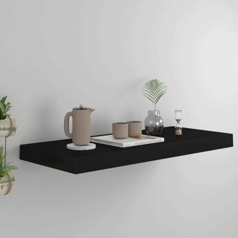 Image of VIDAXL Floating Wall Shelf Black 60x23.5x3.8cm mdf Vidaxl 8720286074633