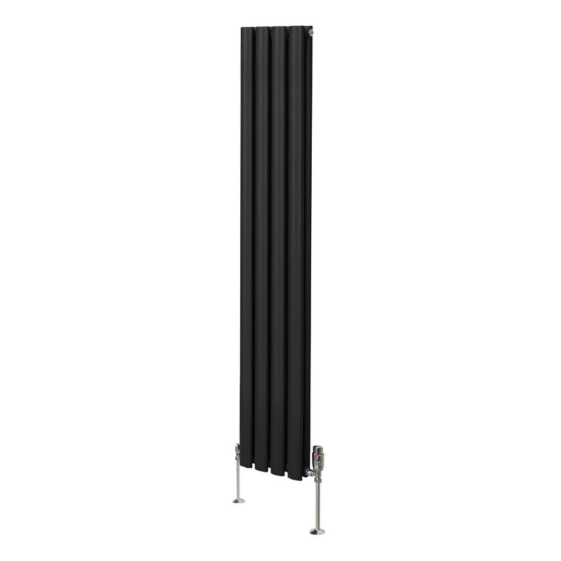 Image of MONSTER-SHOP Oval Column Radiator 1600mm x 240mm & trv Chrome Valves Modern 5055986194323