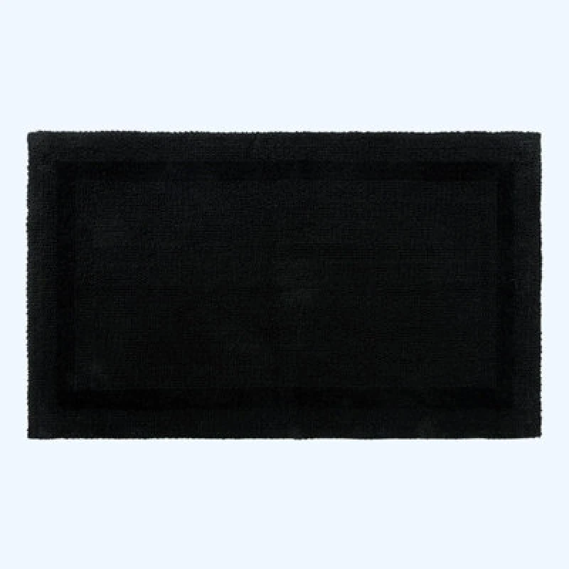 Image of Homescapes Luxury Reversible Cotton Bath Mat - Black