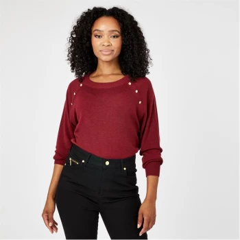 Image of Biba BIBA Branded Button Jumper - Berry