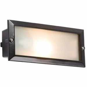 Image of KnightsBridge IP44 E27 Aluminium Brick Light With Extra Louvred Cover