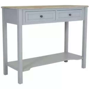 Image of Loxley 2 Drawer Wooden Storage Console Hallway Table Grey - Grey - Charles Bentley