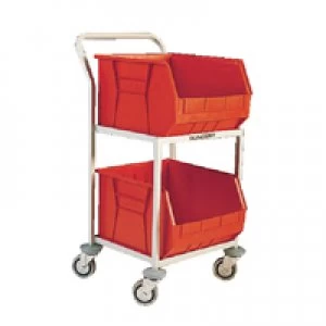 Image of Slingsby Red Mobile Storage Trolley cw 2 Bins 321292