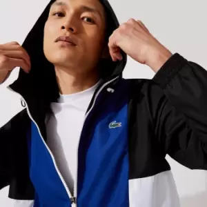 Image of Mens Lacoste SPORT Colour-block Light Zippered Jacket Size 56 Black / Blue / White / Black / White