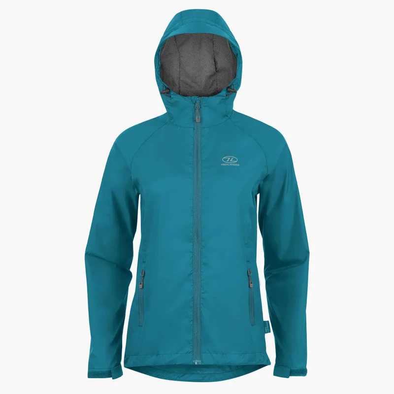 Image of Womens waterproof jacket Highlander Stow & Go Bleu Female S