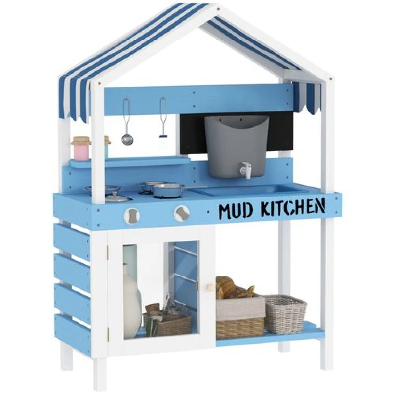 Image of AIYAPLAY Kids Mud Kitchen, Outdoor Play Kitchen for Boys Girls, Blue Blue