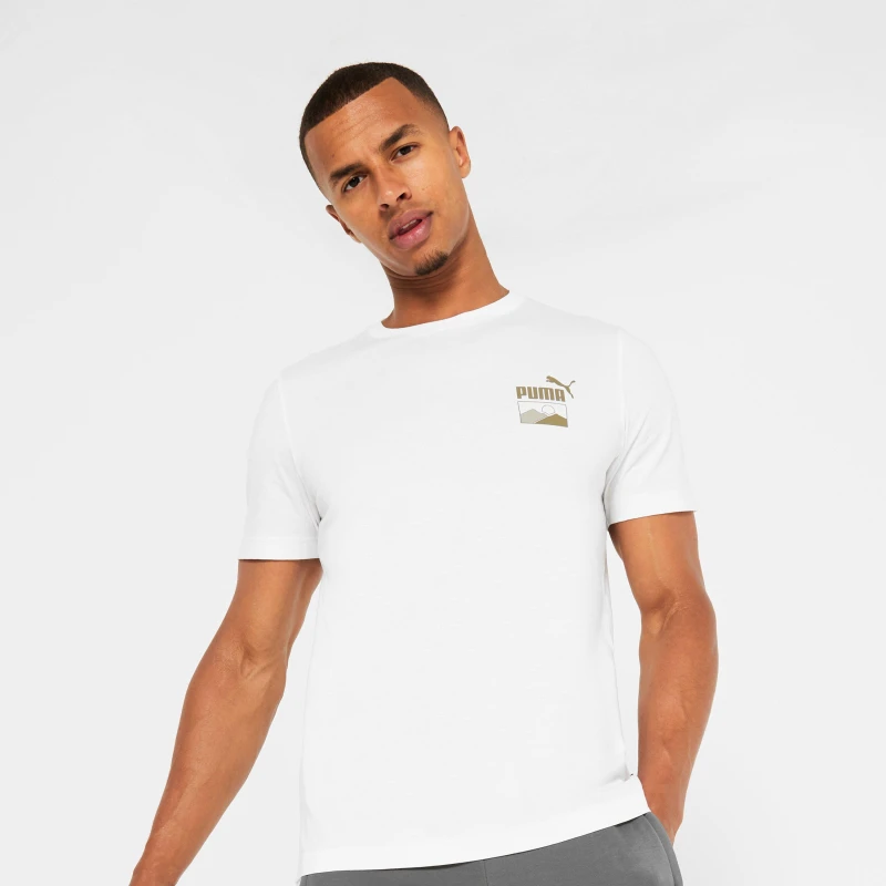 Image of Puma Graphic T-Shirt Mens - White White XS