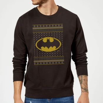 Image of DC Batman Knit Christmas Sweatshirt - Black - 5XL