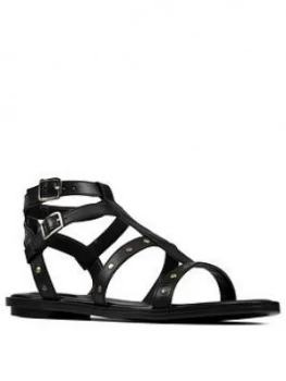 Image of Clarks Willow Glad Leather Flat Sandal - White