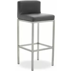 Image of Premier Housewares - Baina Dark Grey And Chrome Finish Bar Chair