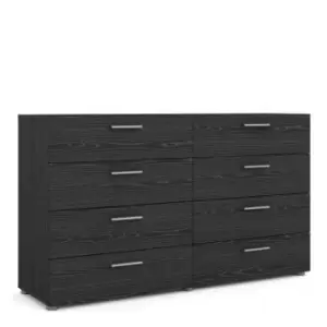 Image of Pepe Wide Chest Of 8 Drawers (4+4) In Black Woodgrain