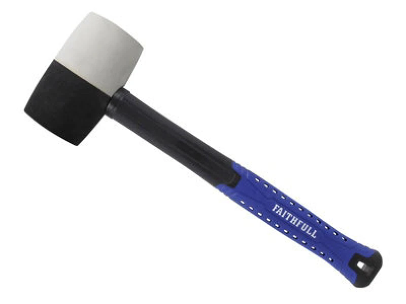 Image of Faithfull Black & White Fibreglass Combination Mallet RMBWF24 Weight: 680g