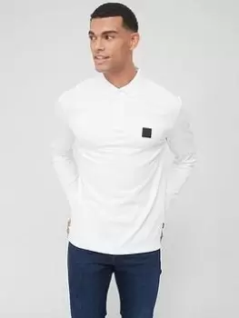 Image of BOSS Pado 08 Longsleeve Polo Shirt, White Size M Men
