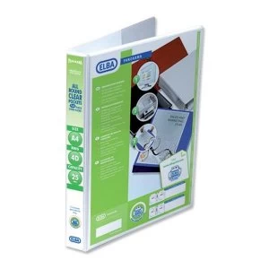 Image of Elba Panorama A4 Presentation Ring Binder PVC 4D Ring 25mm White Pack of 6
