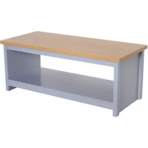 Image of Rustic Coffee Table w/ Open Display Wood Effect Top Living Room Grey - Homcom