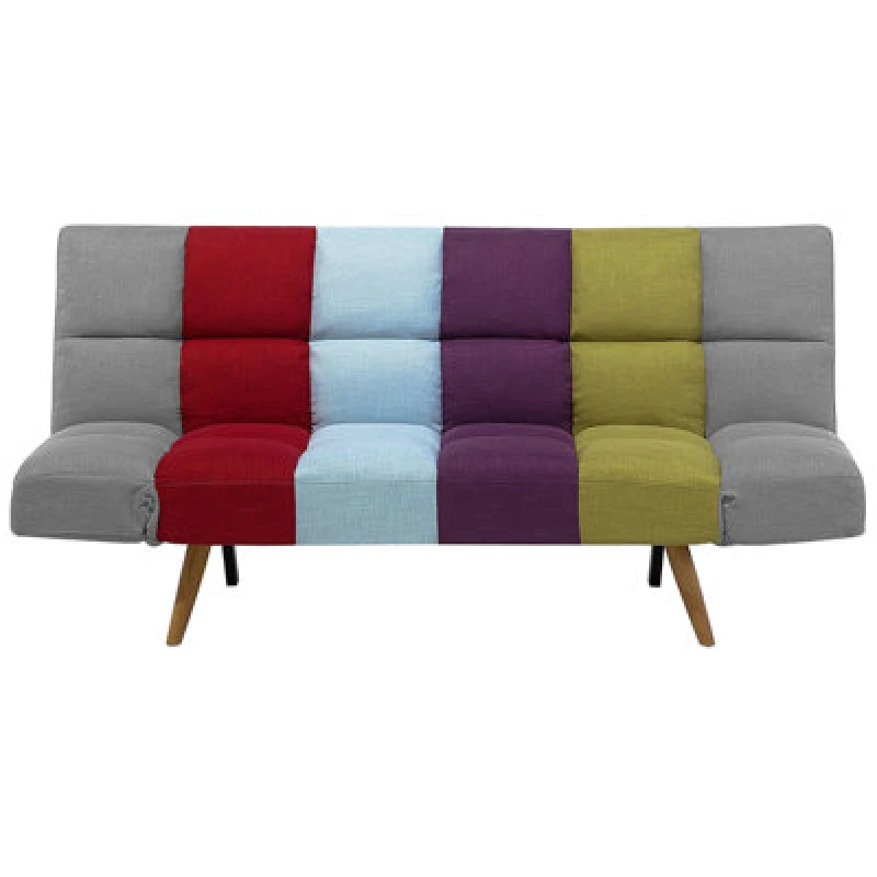 Image of Beliani Sofa Bed 2 Seater Ingaro Fabric Multicolour