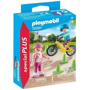 Image of Playmobil 70061 Special Plus Children with Bike and Skates