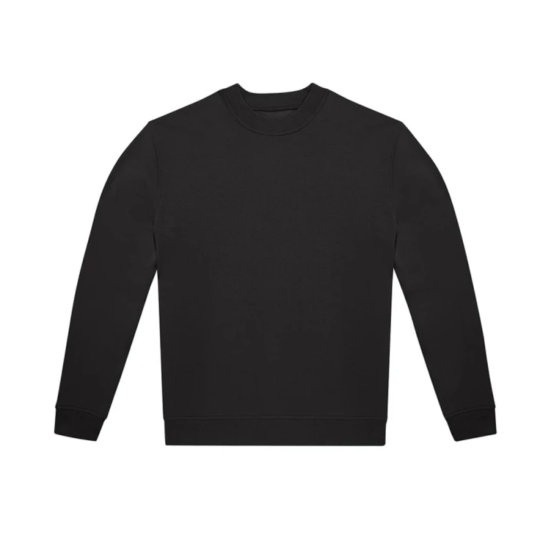 Image of B&C Mens ID.332 Crew Neck Sweatshirt in Black Size: XS Black Male XS