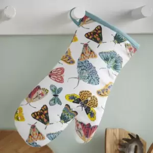 Image of Ulster Weavers Butterfly House Single Oven Glove White, Blue and Yellow