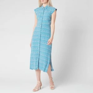 Image of Whistles Womens Astrix Floral Blue Dress - Blue/Multi - UK 8