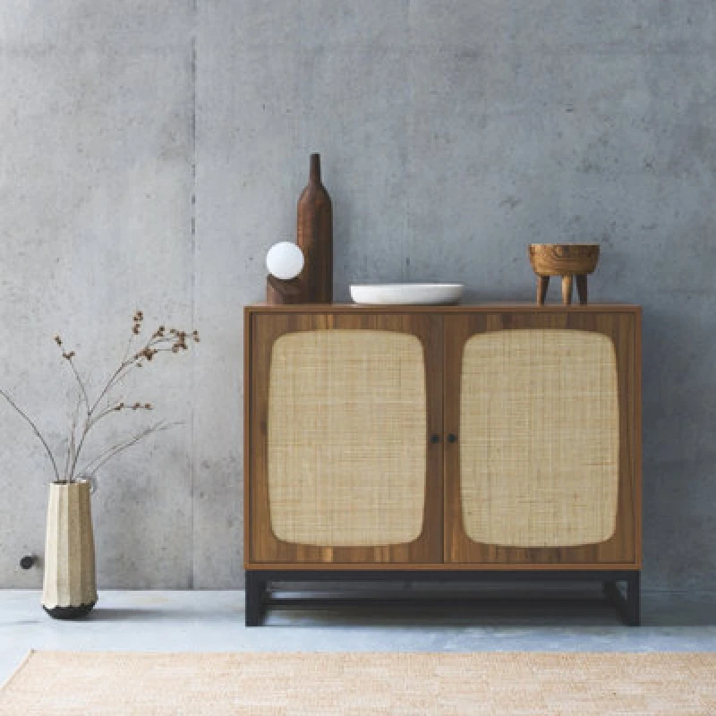 Image of sweeek 100cm Cane Sideboard Light Brown
