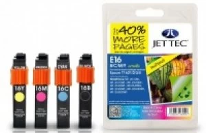 Image of Epson T1621 2 3 4 Multipack Remanufactured JetTec Ink Cartridge