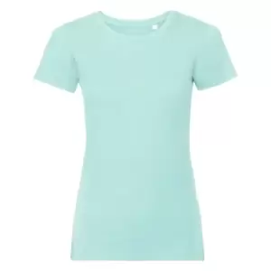 Image of Russell Womens/Ladies Organic Short-Sleeved T-Shirt (XS) (Aqua Blue)