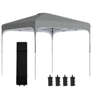 Image of Outsunny Pop Up Gazebo Foldable With Wheeled Carry Bag & 4 Weight Bags - Grey